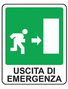 RIGHT EMERGENCY EXIT ALUMINUM SIGN