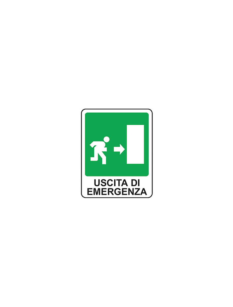 RIGHT EMERGENCY EXIT ALUMINUM SIGN