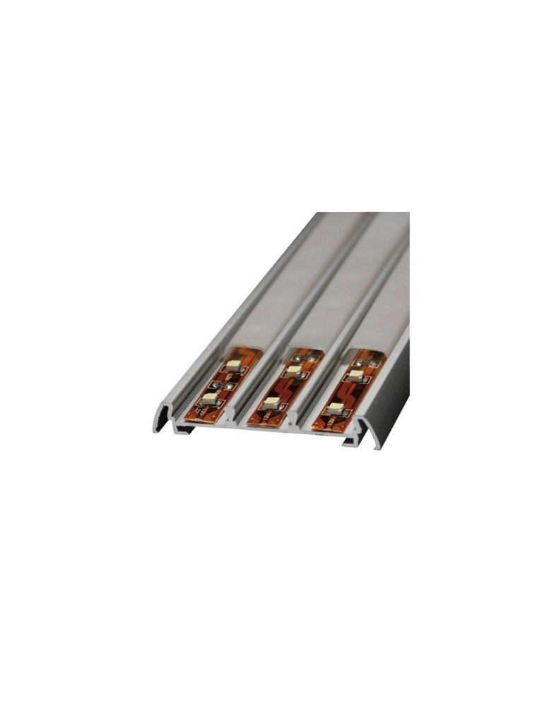 Profilo in alluminio per strip led da 12mm da incasso con copertura 