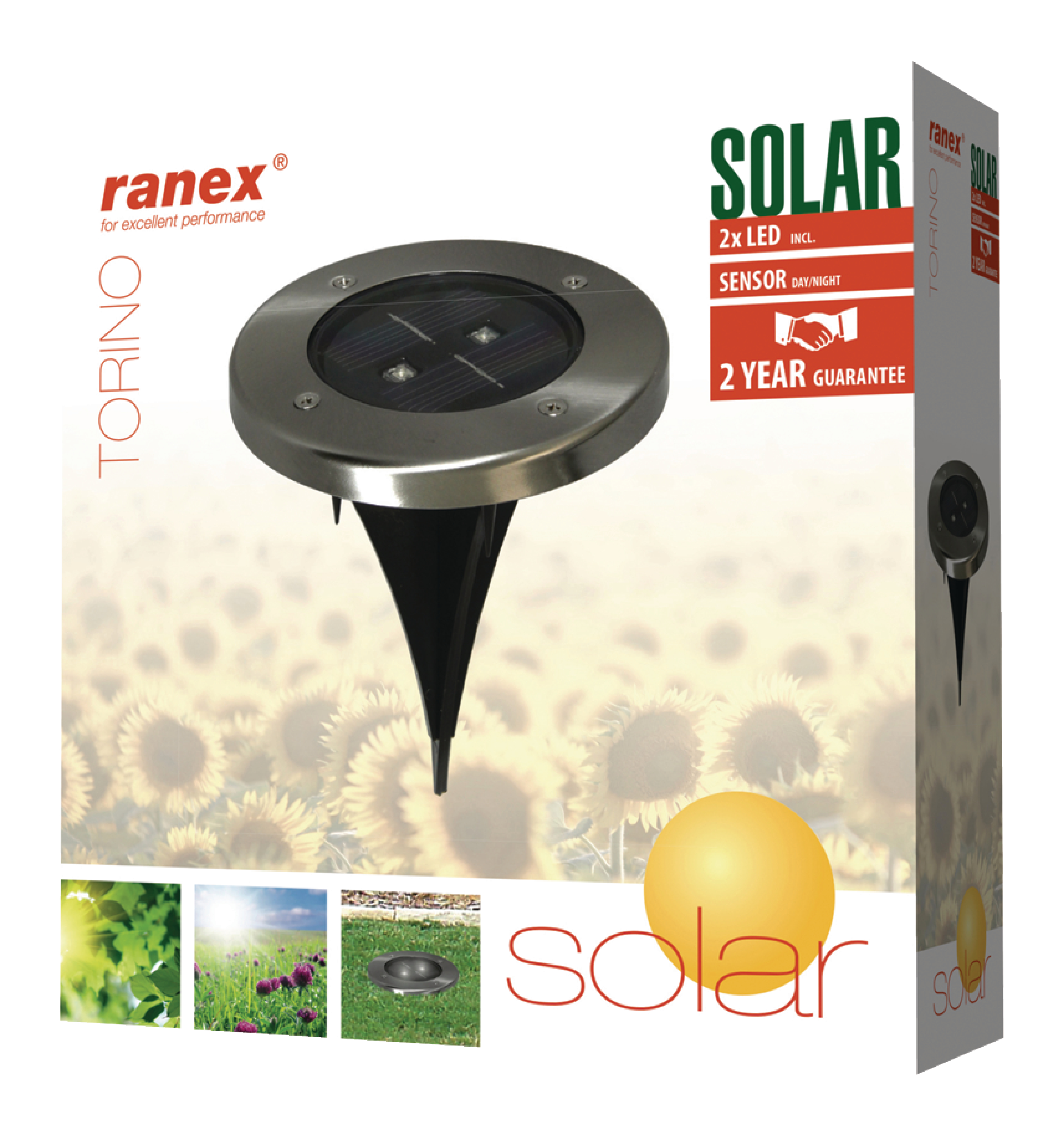 Acquista Faretto Led Da Terra Ad Energia Solare Da Esterno 2 Led Prezzo Scontato 11 Negozio On Line Dsshop24com