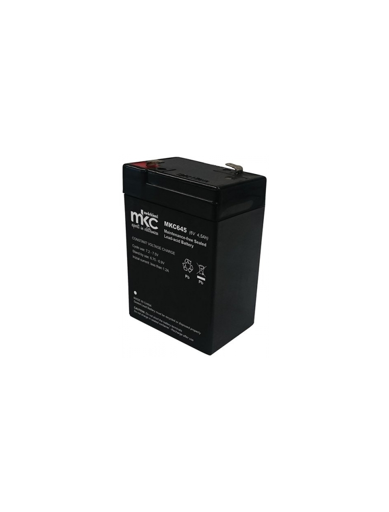 BATTERIA AL PIOMBO RICARICABILE MKC 6v 4.5a