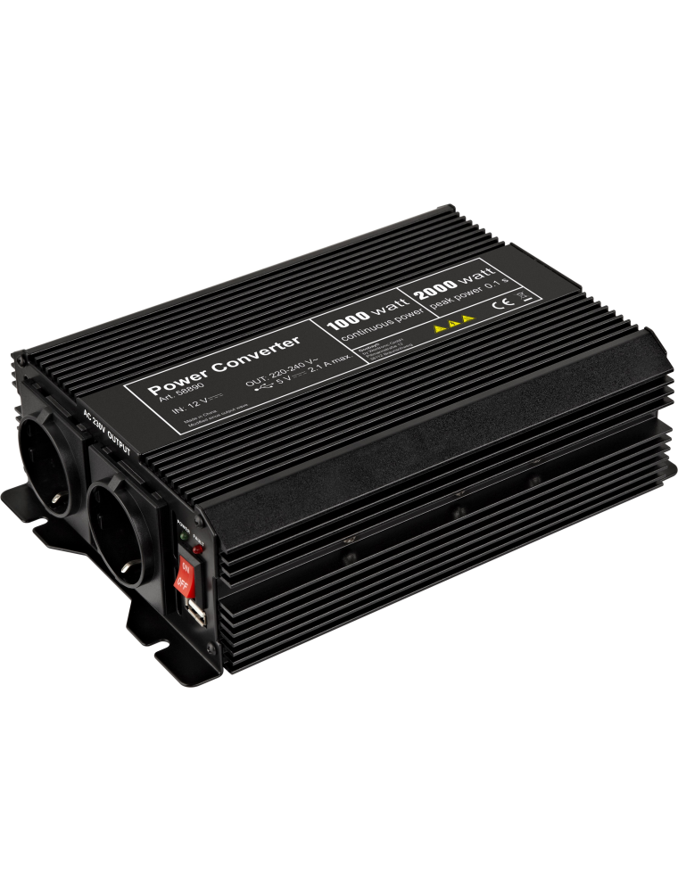 INVERTER  12V - AC 230 V 1000 W F (CEE 7/4)