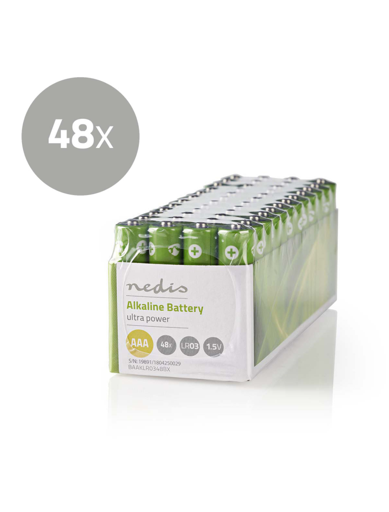 BATTERY ALKALINE AAA 1.5 V 48pz