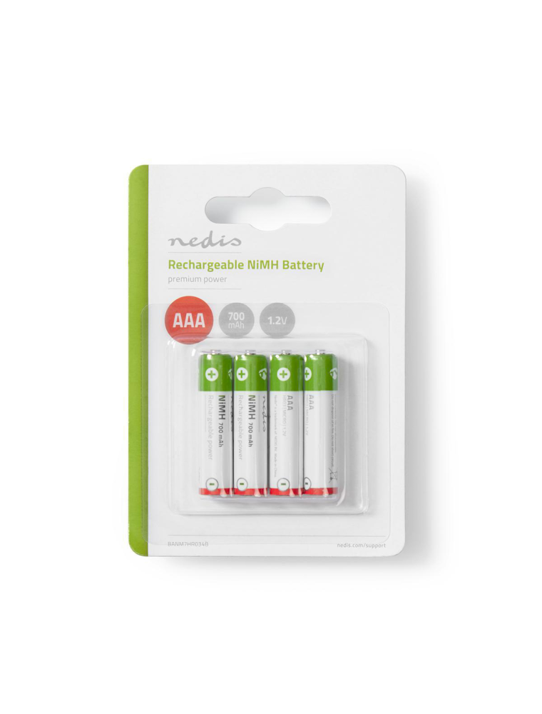 RECHARGEABLE BATTERIES AAA 1.2 V 700 mAh - 4PZ