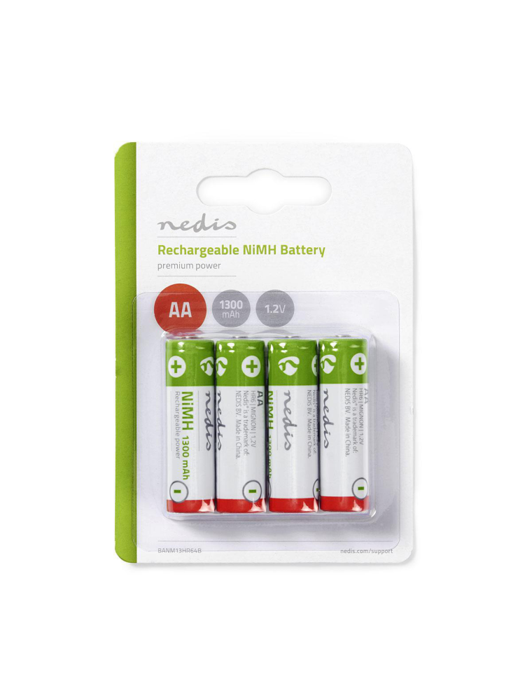 RECHARGEABLE BATTERIES AA 1.2 V 1300 mAh - 4PZ