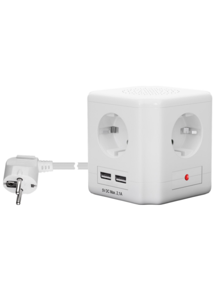 MULTIPLE CUBE SOCKET WITH 2 USB PORTS