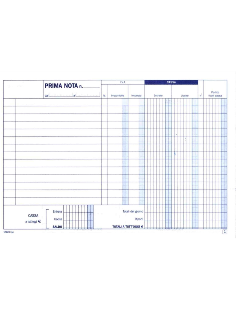 PRIMA NOTA CASSA - IVA 2 COPIE DATA UFFICIO