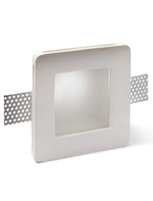 SPOTLIGHT IN PLASTER SQUARE RECESSED 12 X 12 CM WITH GLASS