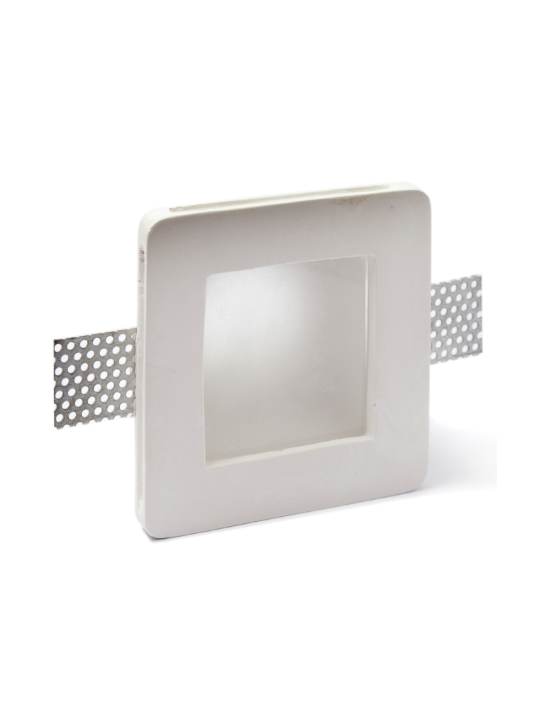 SPOTLIGHT IN PLASTER SQUARE RECESSED 12 X 12 CM WITH GLASS