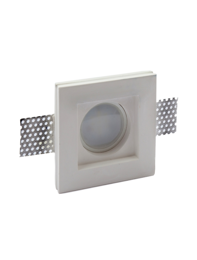 SPOTLIGHT IN PLASTER SQUARE RECESSED 12 X 12 CM WITH GLASS