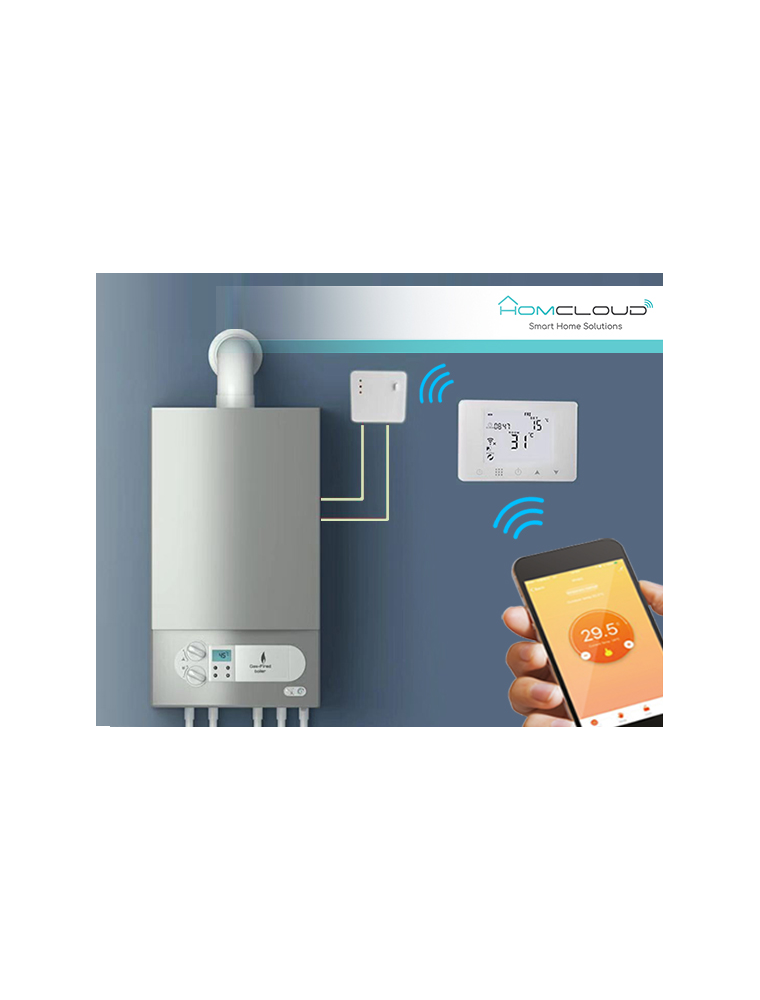 CRONOTERMOSTATO WIFI CON RICEVITORE RF COMP.GOOGLE ALEXA