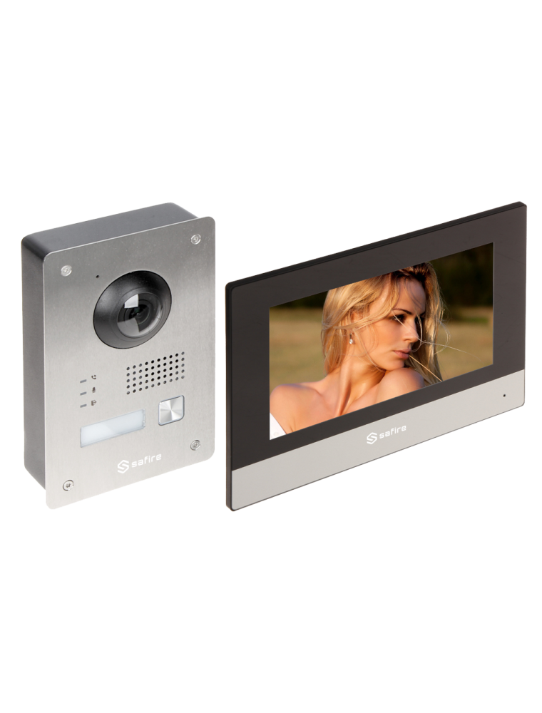 VIDEO DOOR PHONE KIT COVER PLATE AND 7 IP 2 WIRE MONITOR