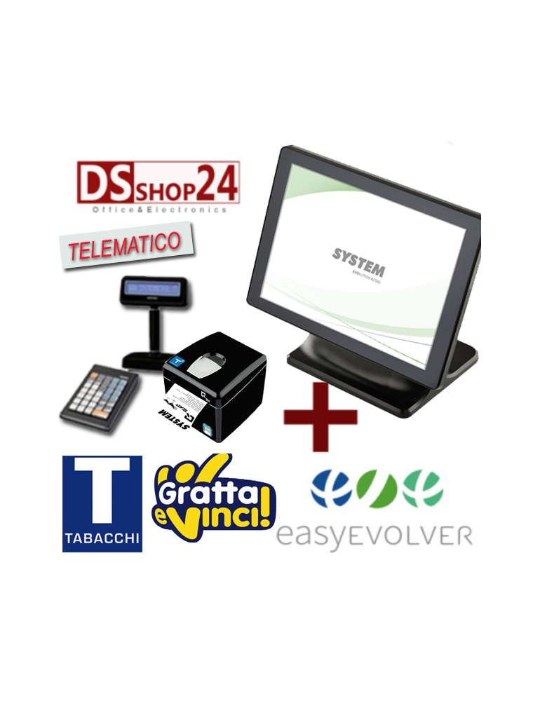 PC TOUCH + STAMPANTE FISCALE + SOFTWARE BAR TABACCHI