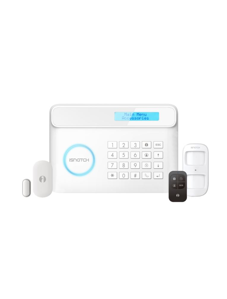 ISNATCH HEYALARM ALLARME WIRELESS KIT SMART GSM/WI-FI COMPATIBILE CON ASSISTENTI VOCALI APP ANDROID E IOS