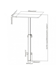 WALL SUPPORT WITH SHELF - ADJUSTABLE