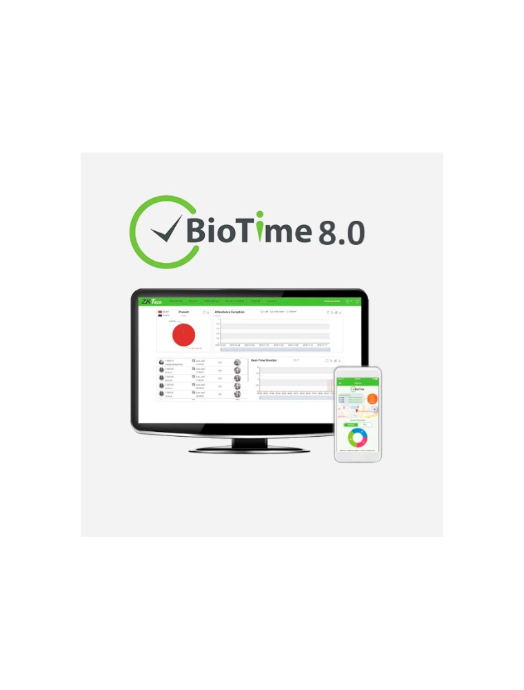 ZKTECO SOFTWARE APP ZKBIOTIME 8.0 60 UTENTI