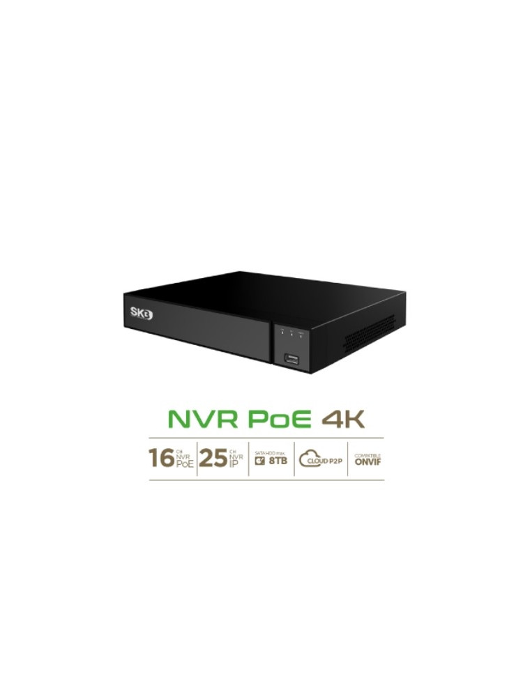 SKB NVR 16CH POE ONVIF H265 PTZ 4K