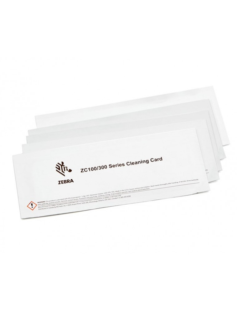 ZEBRA CLEANING CARD 5PCS ZC300 ZC100