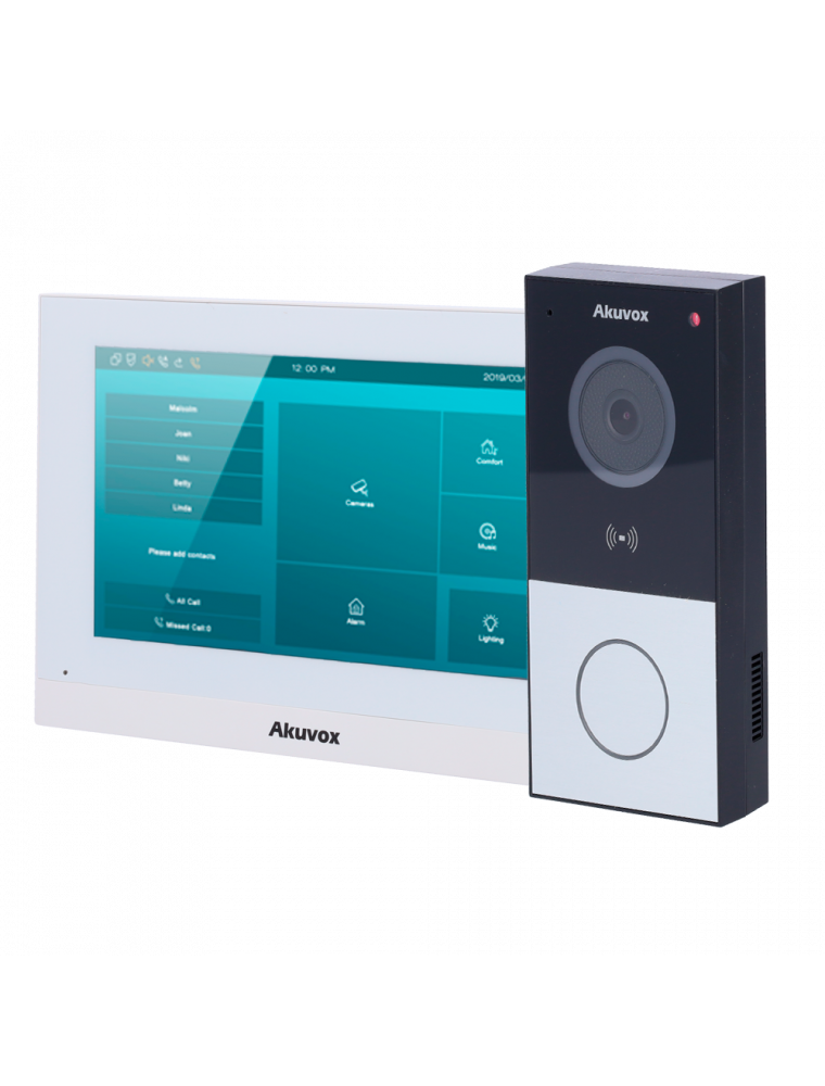 AKUVOX VIDEO INTERCOM KIT MONITOR + BASE WITH 2MP IP WIFI CAMERA