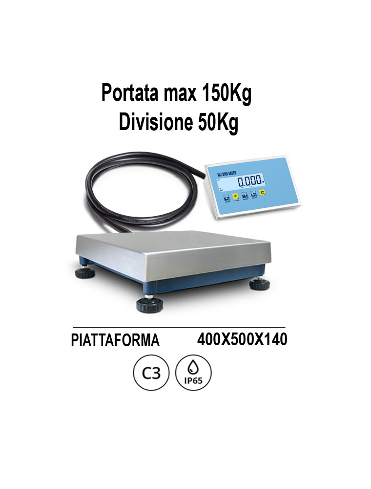 HELMAC BILANCIA PORTATA 150KG CON INDICATORE DI PESO - OMOLOGATA