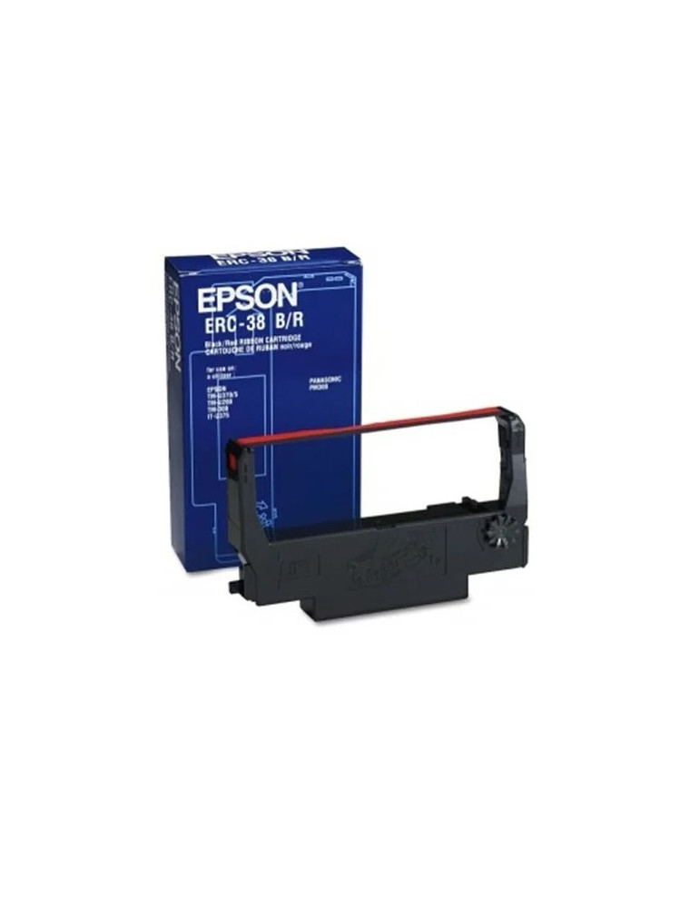 NASTRO EPSON ERC 38 ORIGINALE COLORE NERO / ROSSO