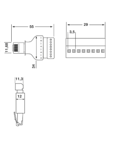 ADAPTER PLUG MODULAR SCREEN 8P8C (RJ45) A SCREW TERMINALS