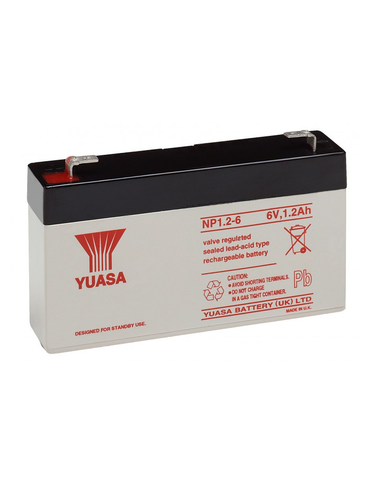 BATTERIA AL PIOMBO RICARICABILE YUASA (NP1.2-6) 6 V,1200 mAh