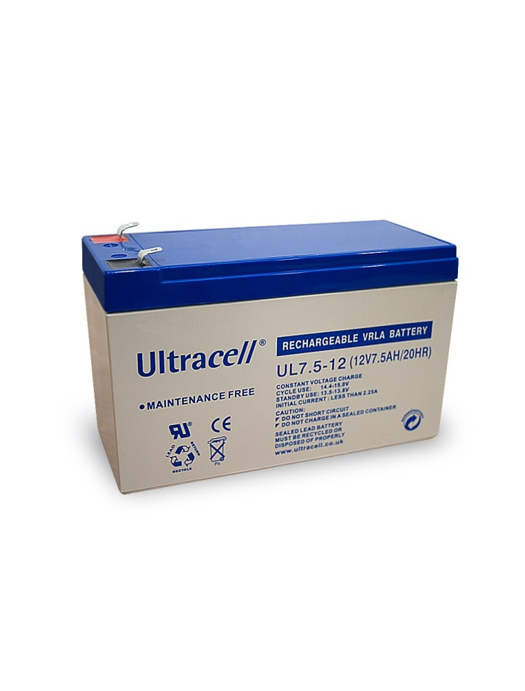 BATTERIA AL PIOMBO RICARICABILE ULTRACELL (UL7.5-12) 12 V, 7500 mAh