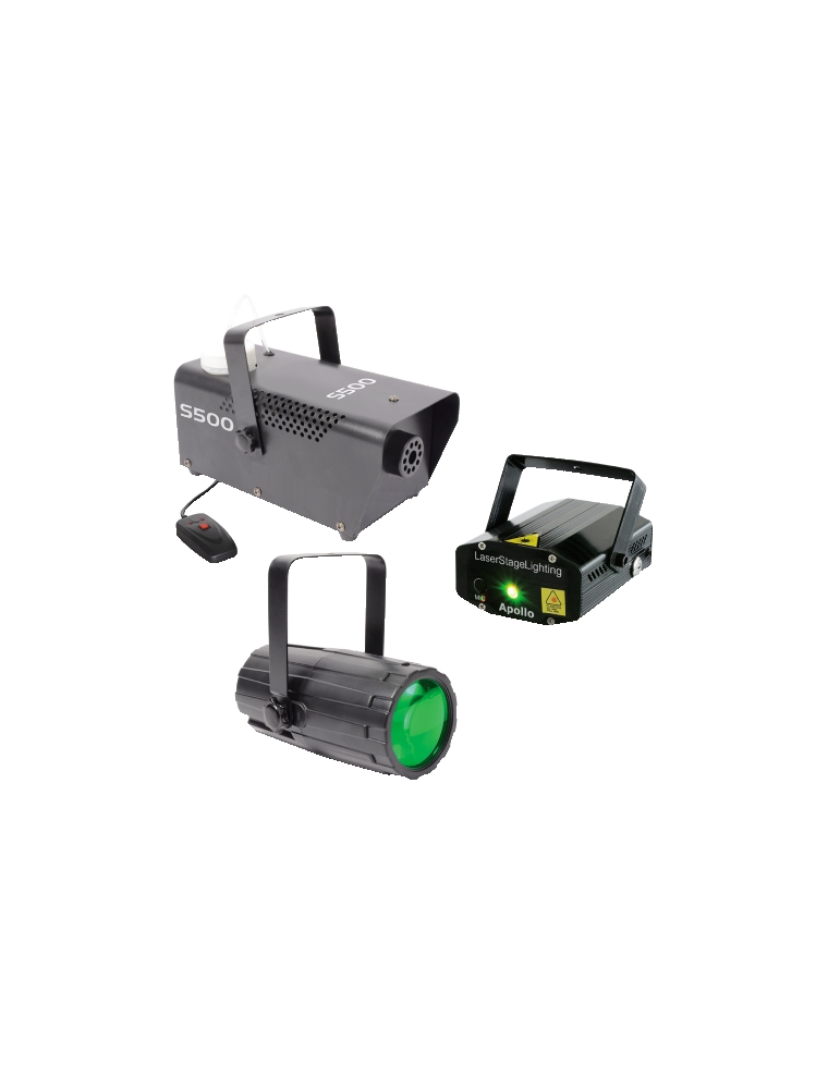 KIT SPECIAL EFFECTS - LED MOONFLOWER LASER WITH GRAPHIC AND MACHINE FOR ARTIFICIAL FOG